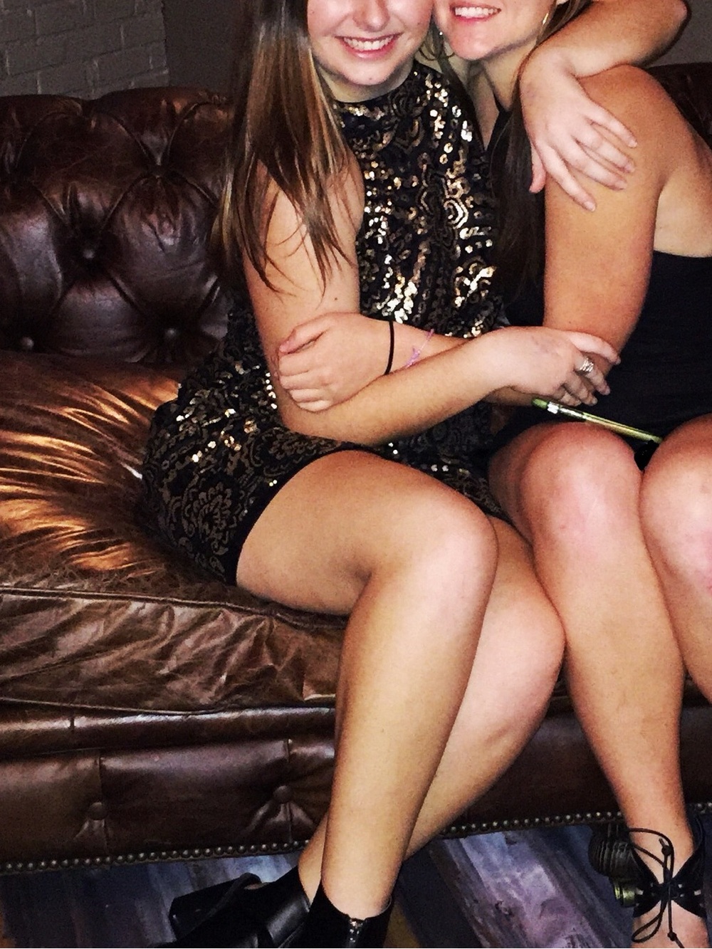 Altar'd State Black and Gold Sequin Mini Dress